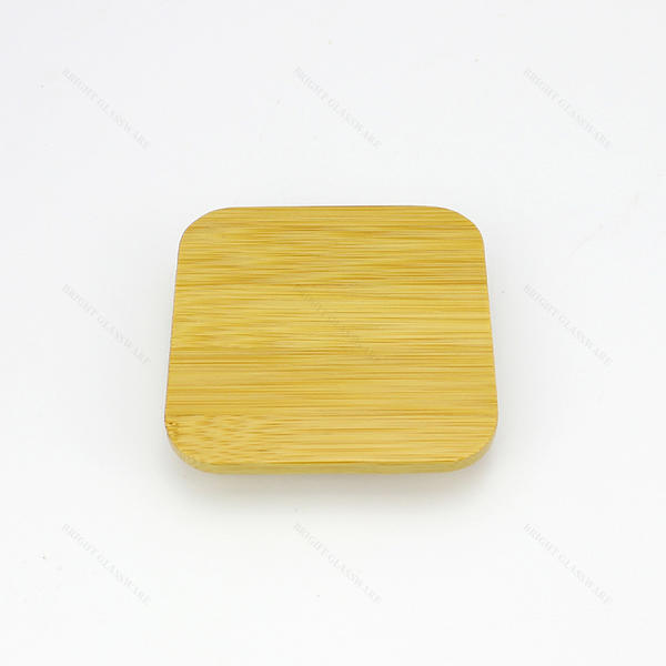 Wholesale Custom Shape Candle Bamboo Lid Round Square Cap With Silicone Ring