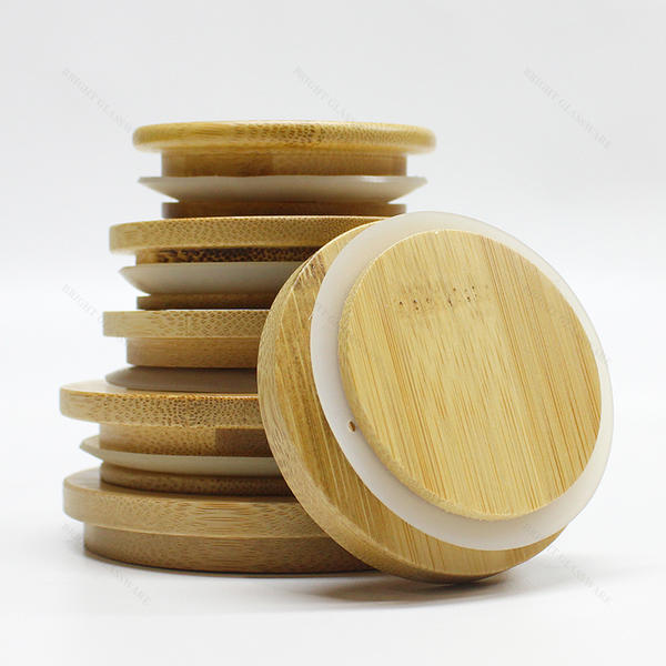 異なったサイズの蝋燭の瓶のための良質の円形の竹のふたの注文の直径
