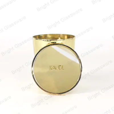 蝋燭の瓶のための良質の円形の金のライトの注文のロゴの亜鉛合金のふた
