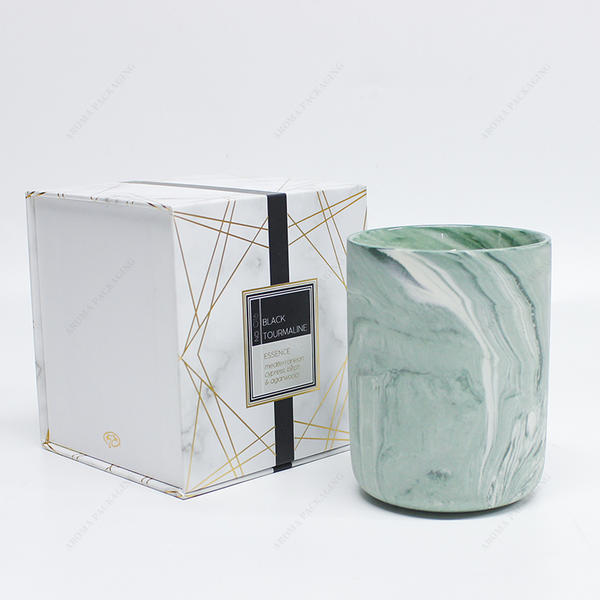 The Latest Art Spray Color White Green Ceramic Candle Jar For Candle