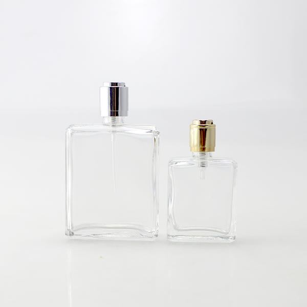 スキンケアのための金属キャップが付いている正方形の透明なガラス香水瓶のための試供品