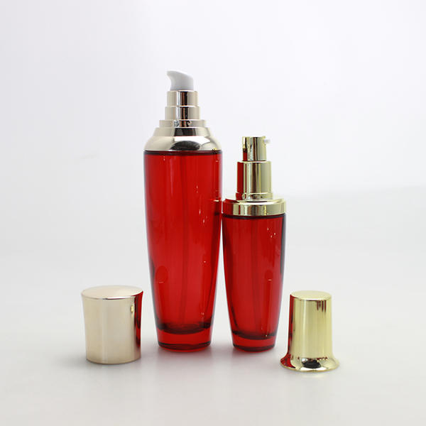 赤いラウンド30ml 50ml 100mlガラス香水瓶の無料サンプル、皮膚用キャップ付き