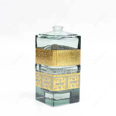 肌のための明白なサンプル厚い正方形のエンボス加工されたカスタムパターンガラス香水瓶