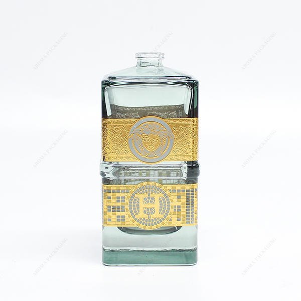 Free Sample Thick Square Embossed Custom Pattern Glass Perfume Bottle For Skin