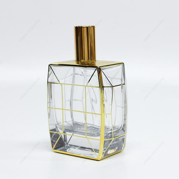 無料サンプル新しいスタイルのシルクスクリーンカスタムロゴガラス香水瓶 内層付き
