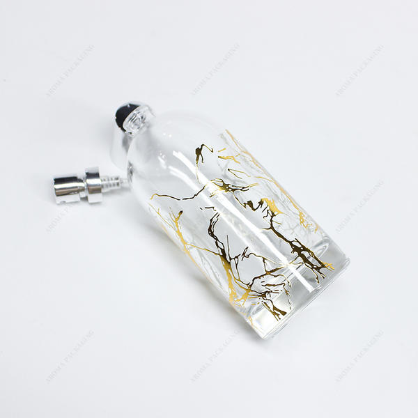 Free Sample Silkscreen Hot Stamping Round Glass Perfume Bottle With Cap