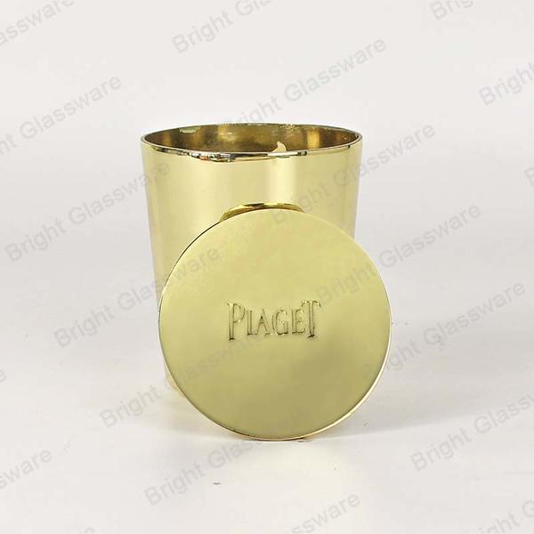 蝋燭のための鉄が付いている良質の円形の金のカスタム単語のロゴの蝋燭のふた