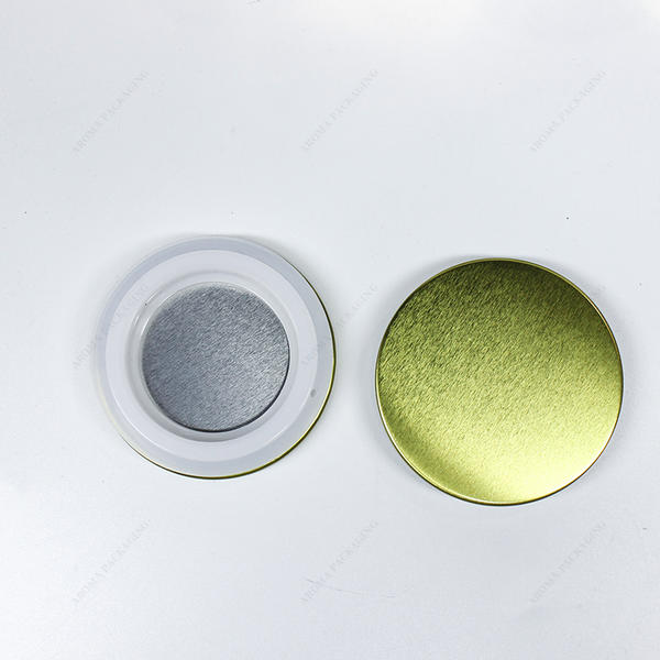 Free Sample Gold Round TInplate Lid With Built-In Rubber Ring For Candle