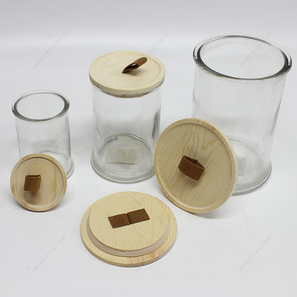 Wood Candle Lid With Silicone Ring Head Ribbon Food Grade Materials For Candle Jar