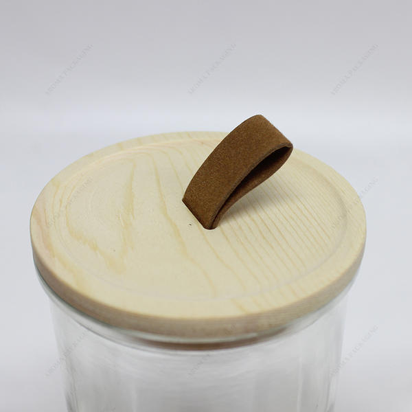 Wood Candle Lid With Silicone Ring Head Ribbon Food Grade Materials For Candle Jar