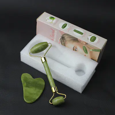 Jade Roller & Gua Sha Set Face Roller 및 Gua Sha Facial Tools for Skin Care