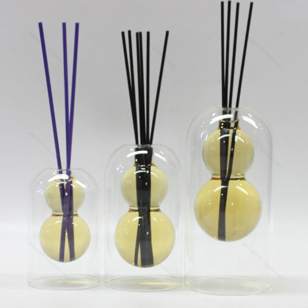 Luxury Double Layer Reed Diffuser Bottle High Borosilicate Glass for Aromatherapy