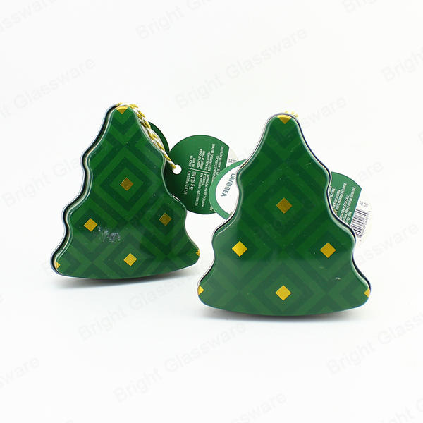 Christmas Gifts Tree Shape 93*107*33mm GJT062 Tinplate Jar with Custom Pattern