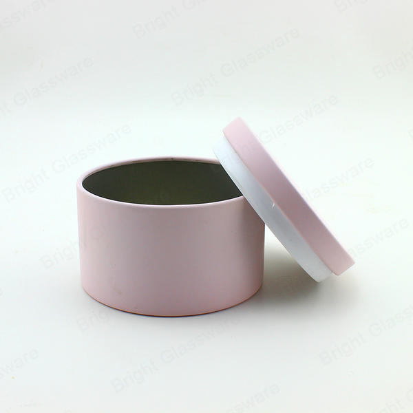 Round Matte Pink Tinplate Jar 7oz 200ml 89*62mm GJT062 with Lid for Storage
