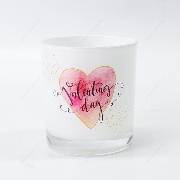Screen Printing Decals Round Glass Candle Jar Heat Resistance with Lid