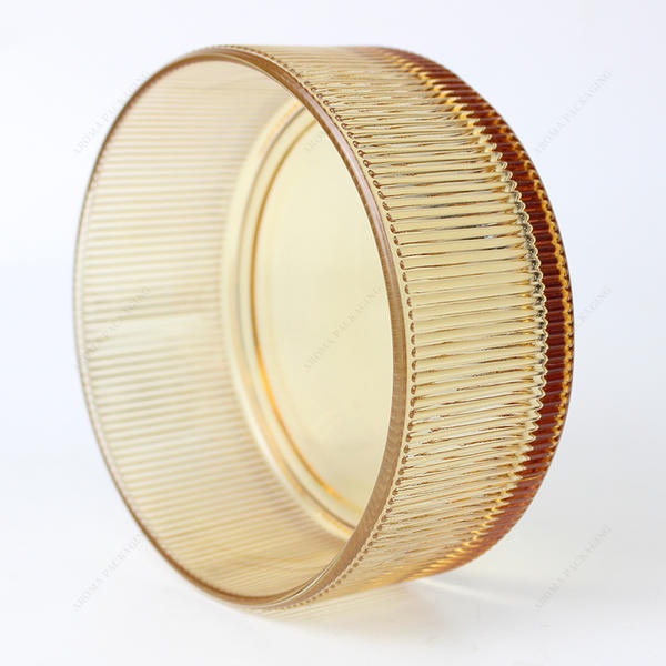 Free Sample Stripes Round Straight Edge Glass Candle Jar Custom Color Capacity