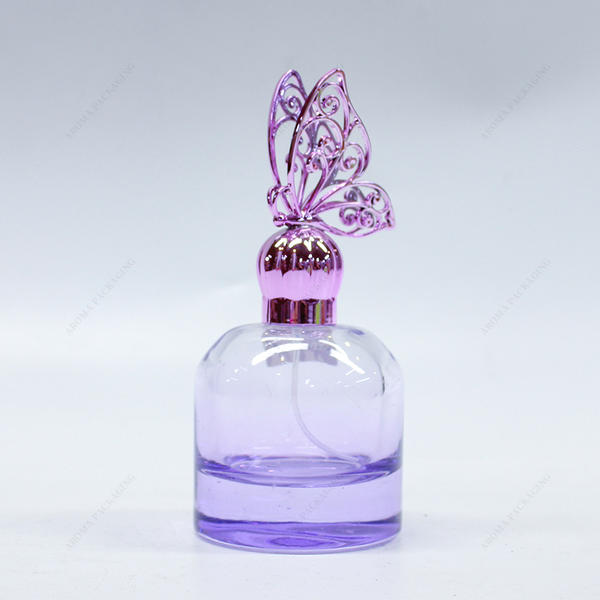 Factory Made Round Gradient Glass Perfume Bottle GBC238 with Exclusive Lid