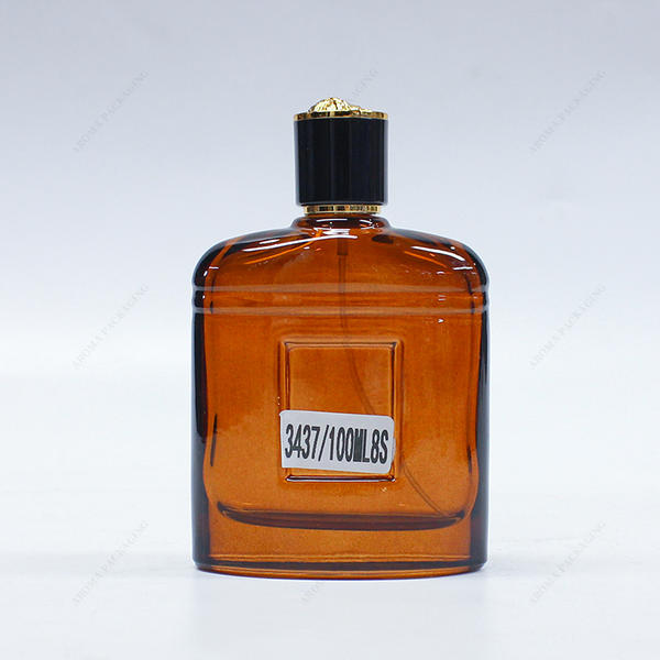 Factory Made Blue Brown 100ml Glass Perfume Bottle GBC269-270 with Metal Cap