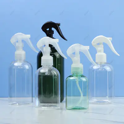 Convenient and Reusable Plastic Lotion Bottle Clear Green with Custom Pump