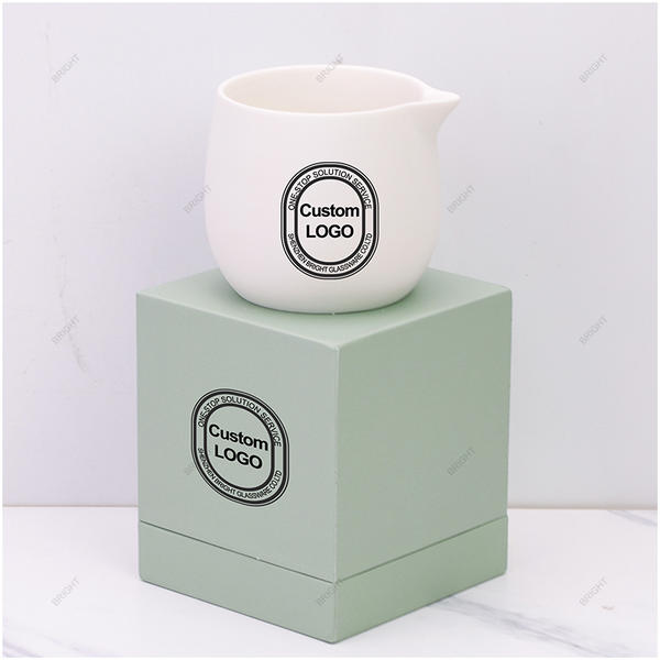 Home Use Ceramic Message Candle Jar White Black Jars with Box