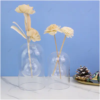 New Style Borosilicate Glass Reed Diffuser Bottle with Dry Flowers