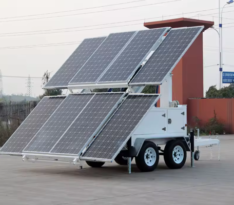 Trailer With Telescoping Mast with Solar Panels