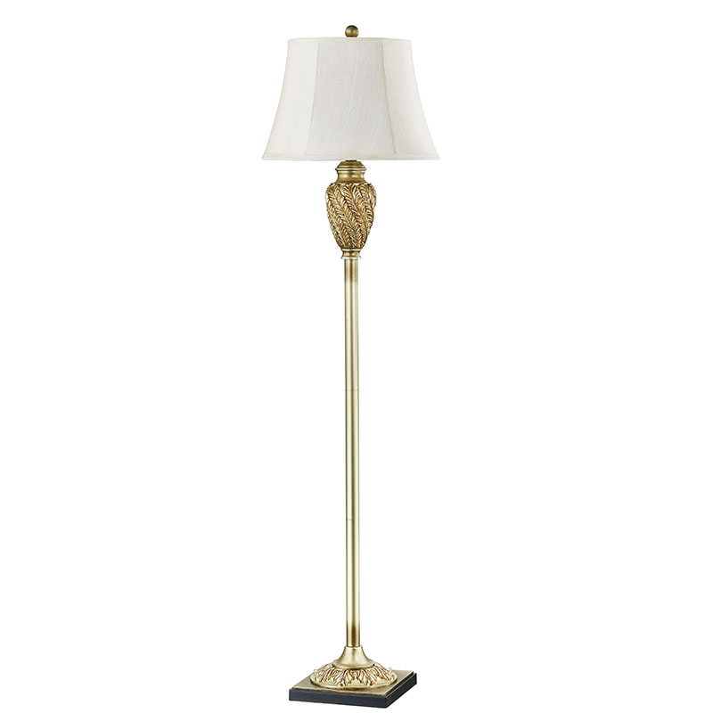  Champagne Gold Poly Resin Floor Lamp