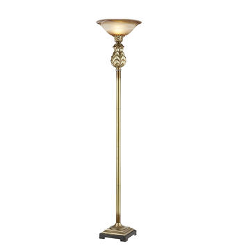 Champagne Gold Poly Resin Torchiere Lampadaire