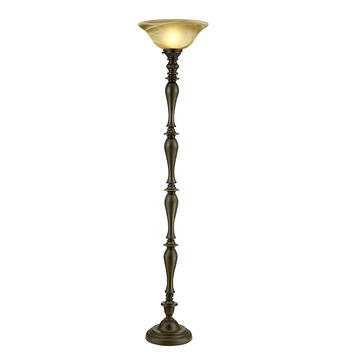 Bronze Poly Resin Torchiere Floor Lamp
