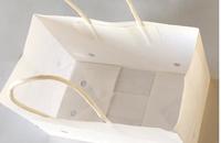 Bolsa de uva de papel Kraft 100% blanca con mango de papel trenzado