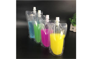 Transparent Plastic Stand Up Pouch With Spout For 500ml Liquid