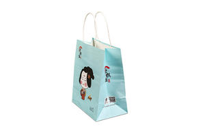 Customized kraft promotional paper bags with twisted handle