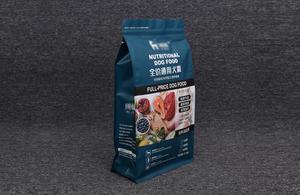 Custom Printed Flat Bottom Animal Food Packaging Bag With Zipper
