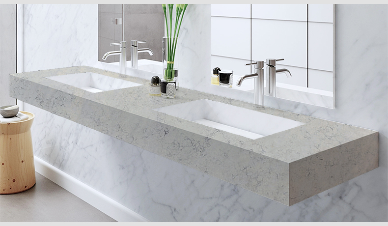 Carrara Marble Quartz Sand White Countertops Custom Made 4016