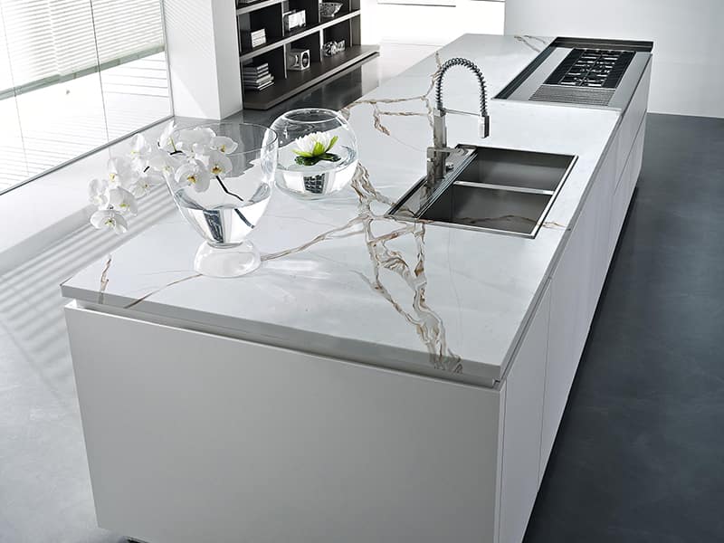 How about thin quartz countertops for kitchen decor?