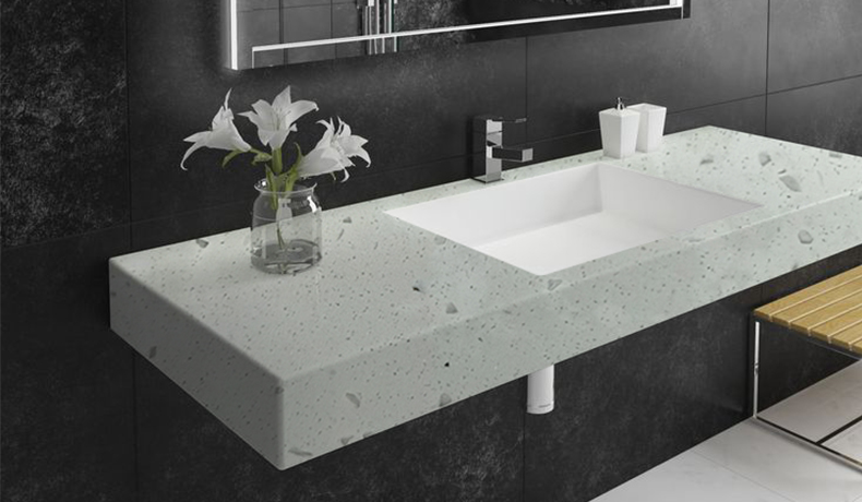 Grey Acrylic quartz slab countertops for Kitchen Bathroom 1014