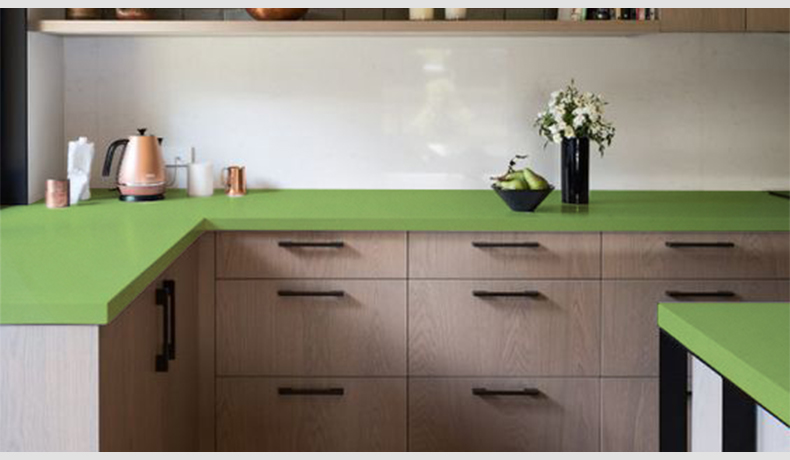 Groene Apple Aura Quartz Countertop voor Keuken Badkamer 2010