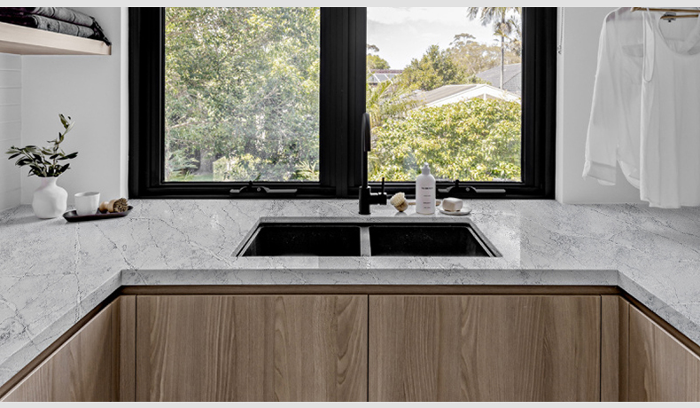 Classic and Timeless White and Gray Quartz Countertops