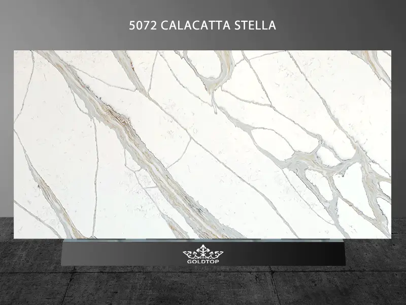Calacatta White Quartz Countertops Stella 5072 