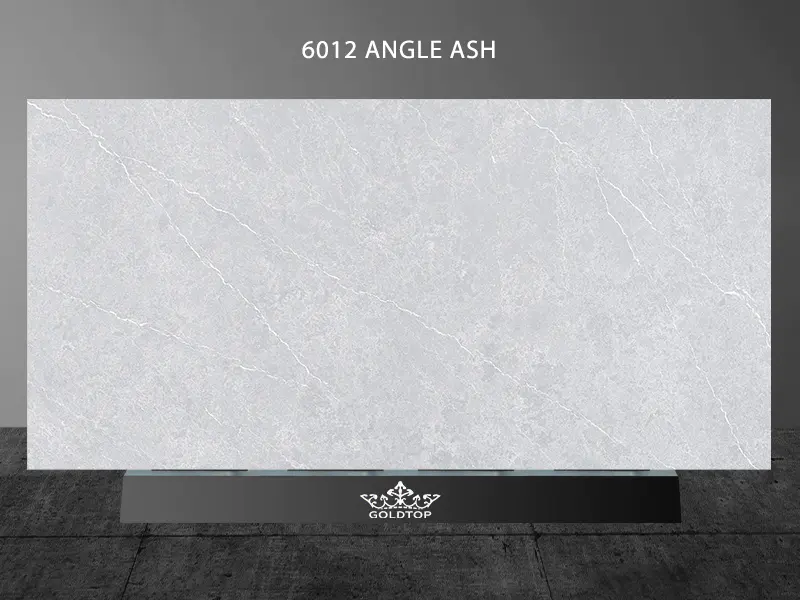 Rugged Concrete Quartz White Angle Ash Cherry Cabinets 6012