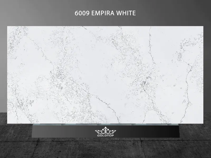 Відточені бетонні кварцові стільниці Empira White Flooring 6009