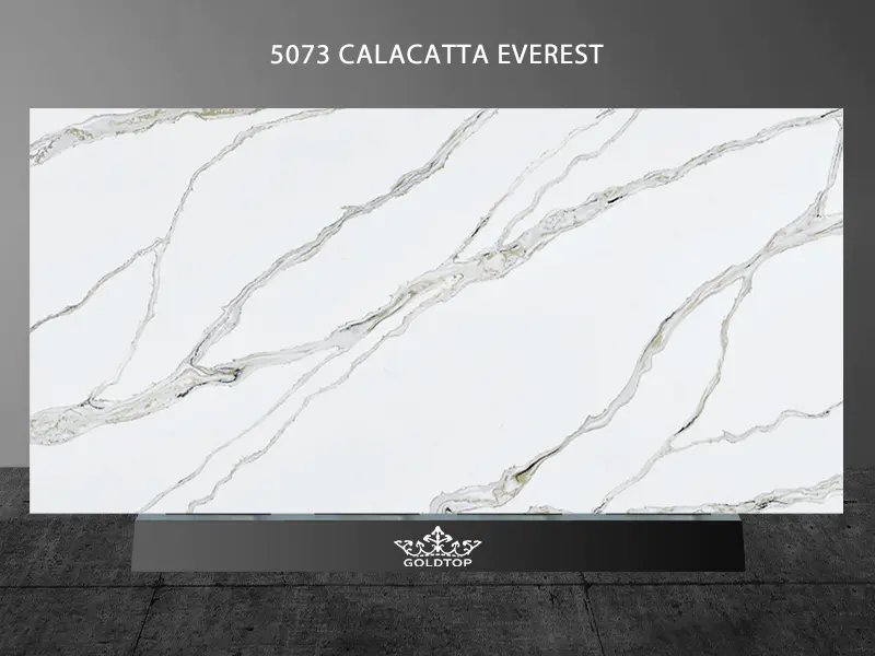 Якість Calacatta Everest White Midnight Majesty quartz 5073