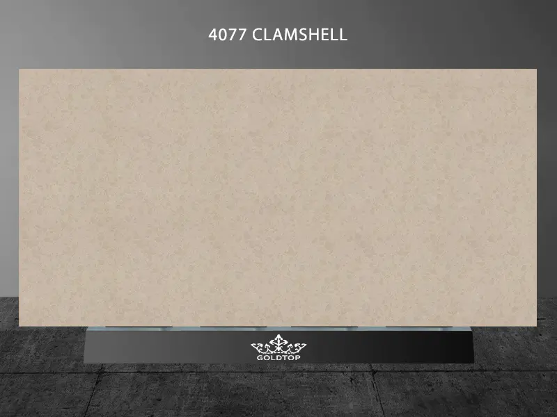 Quality Beige Marble Quartz Clamshell Countertops New Product 4077
