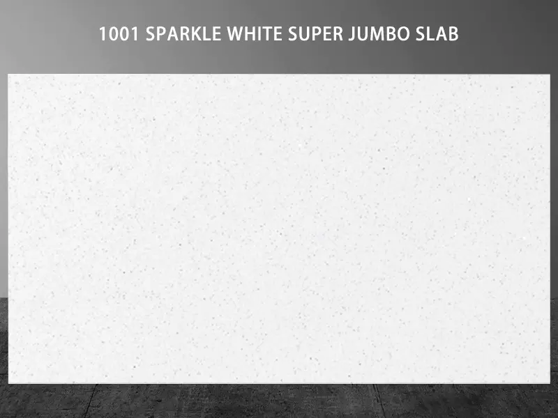 Super Jumbo Slabe Quartz Sparkle White 1001