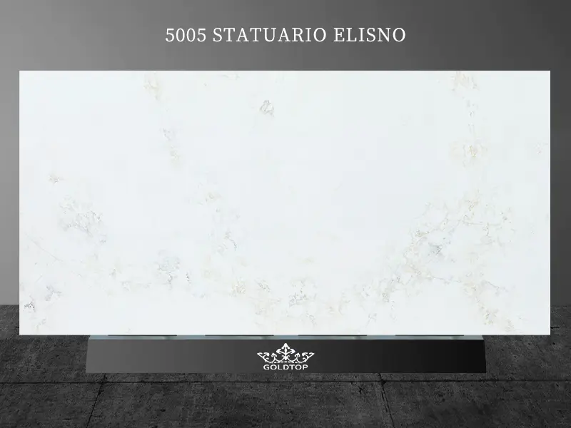 Statuario Elisno Cuarzo Glitter Gold Texture Custom Made 5005
