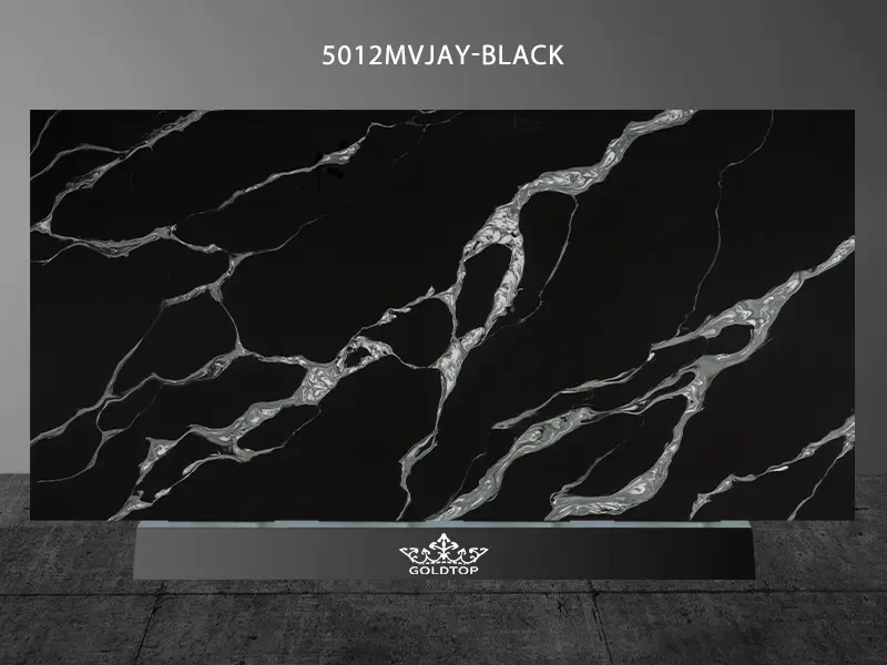 Super Jumbo Slab Classic Black Mvjay Quartz 5012-bk