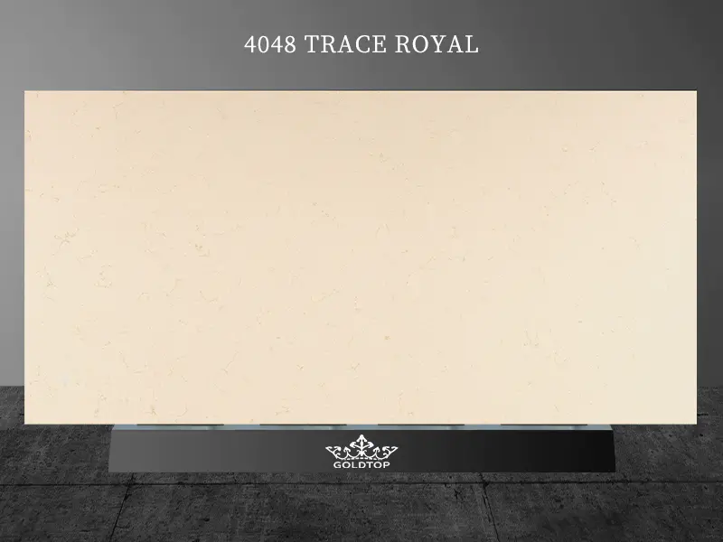Beige Trace Royal Quartz Slab Bänkskivor Tillverkare 4048