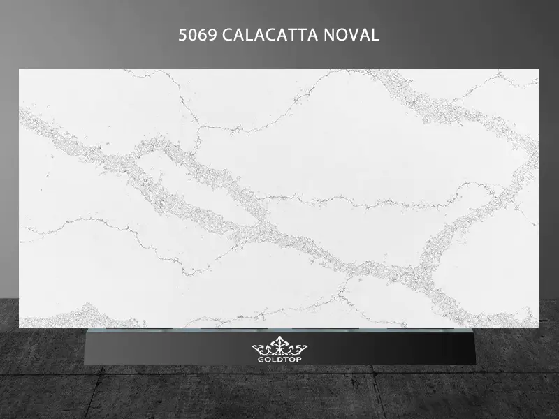 Calacatta Novela Por Super Jumbo Quartz Countertop Slabs 5069