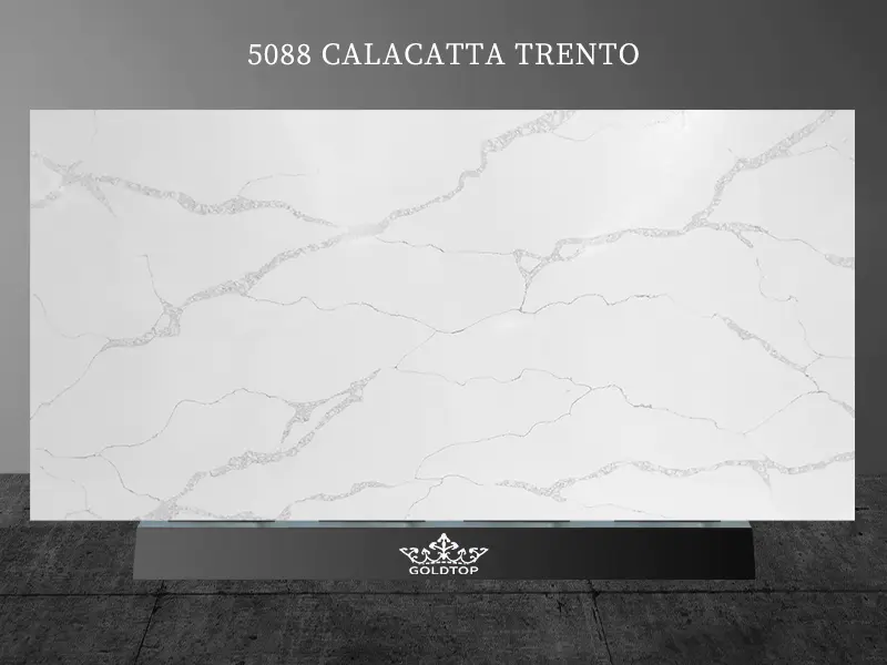 5088 Calacatta Trento Quartz MSI Slab Benkeplater Bad Kjøkken