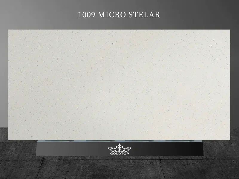 Beige Micro Stelar Quartz White Slabs Wholesale 1009